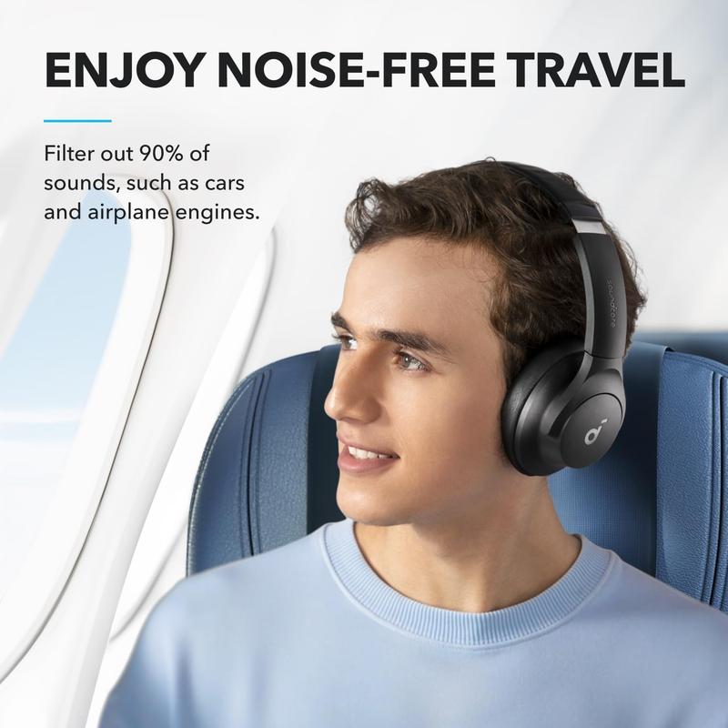 【BLACK FRIDAY】Soundcore by Anker Q20i Hybrid Active Noise Cancelling Foldable Headphones, Wireless Over-Ear Bluetooth, 40H Long ANC Playtime, Hi-Res Audio, Big Bass, Customize via an App, Transparency Mode