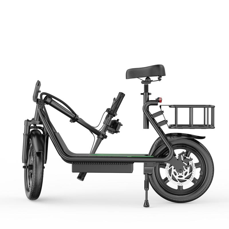 AOVOPRO 500W Monopattino elettrico, pneus de 14 pouces, vitesse maximale 25 km/h,autonomie 43/78 km, système de suspension hydraulique, guidon pliable avec panier.