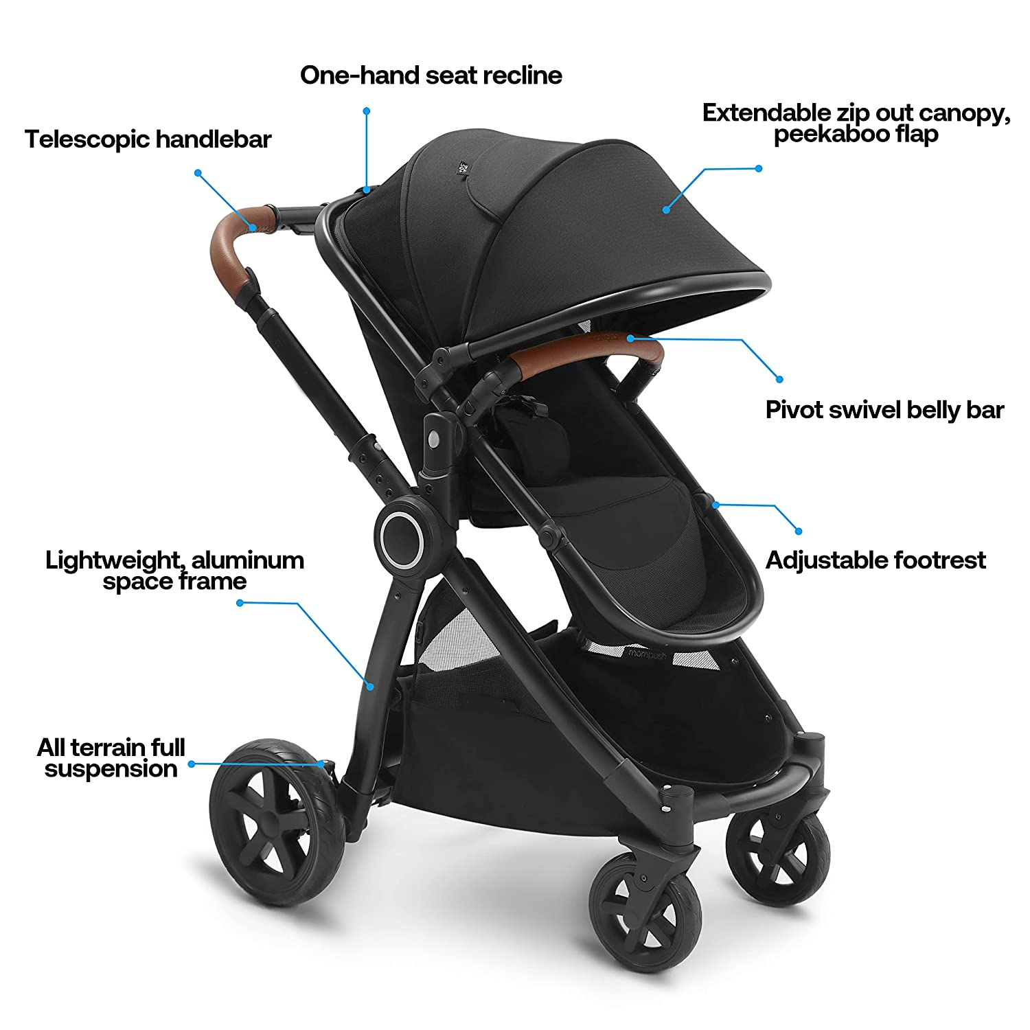 Baby Stroller with Removable Bassinet - Full-Size Baby Strollers for Comfortable Outings with Baby - Toddler Stroller with Reversible Stroller Seat - Smooth Glide Bassinet Stroller