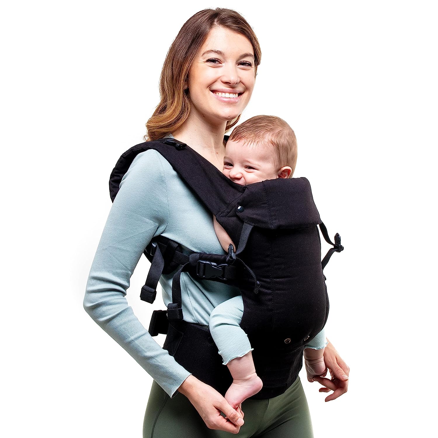 Baby Carrier Newborn to Toddler - All Positions Baby Body Carrier, Baby Carrier Backpack & Baby Front Carrier with Adjustable Seat, Ergonomic Baby Holder Carrier 7-35 lbs (Navy)