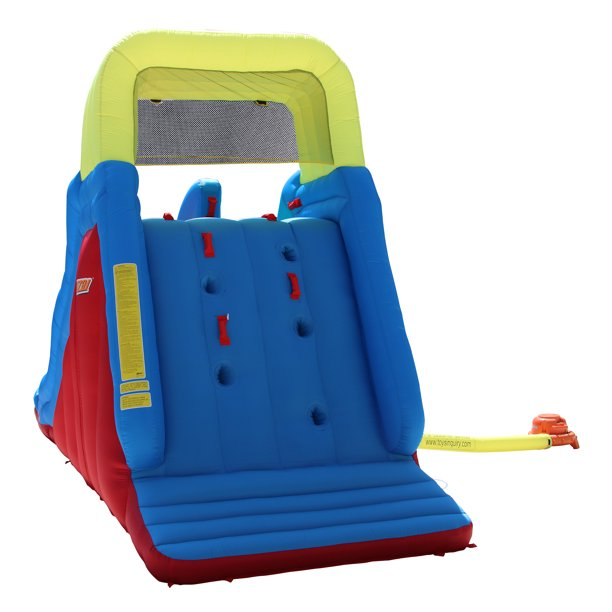 BANZAI Double Drop Raceway Large Inflatable Water Park Play Center - Dual Racing Water Slides & Climbing Wall - Outdoor Summer Fun For Kids & Families