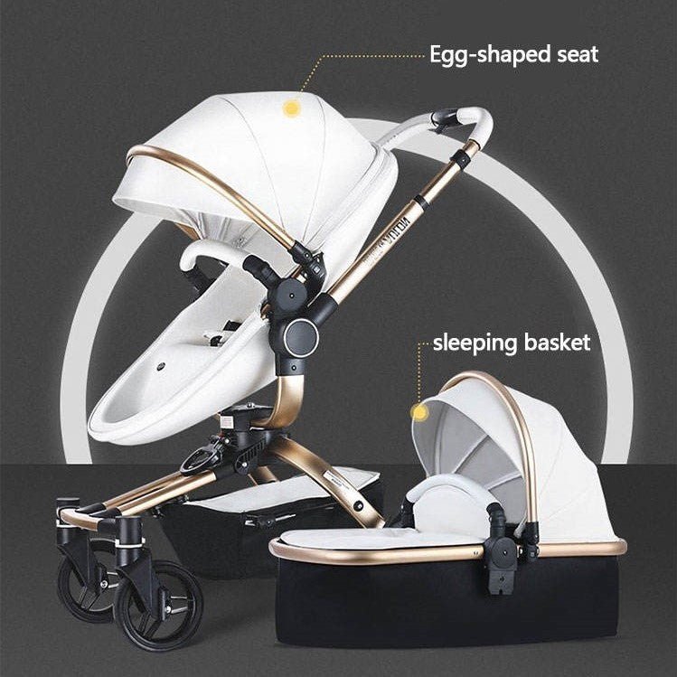 2023 Deluxe 2-in-1 Baby Stroller Combo Travel Bassinet