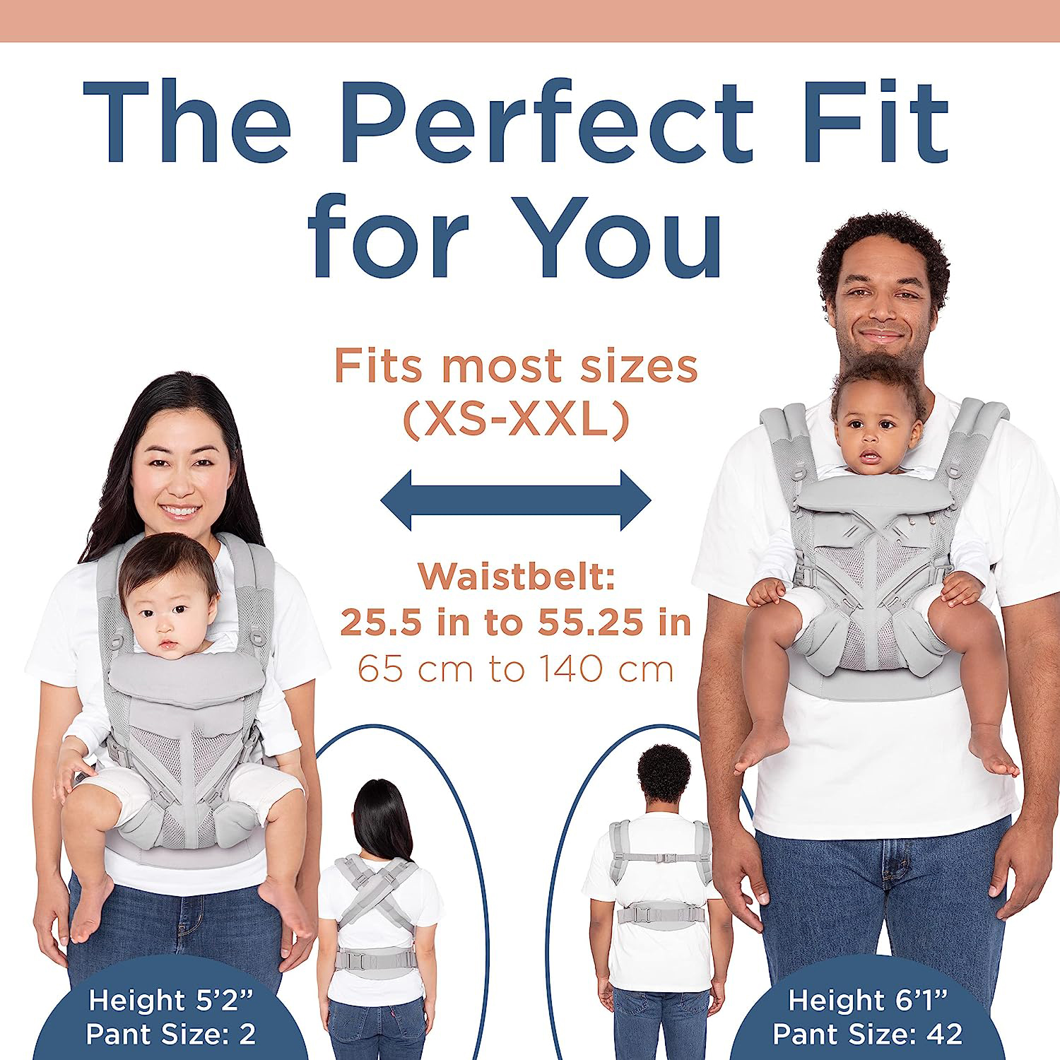 360 All-Position Baby Carrier for Newborn to Toddler with Lumbar Support & Cool Air Mesh (7-45 Lb), Pearl Grey