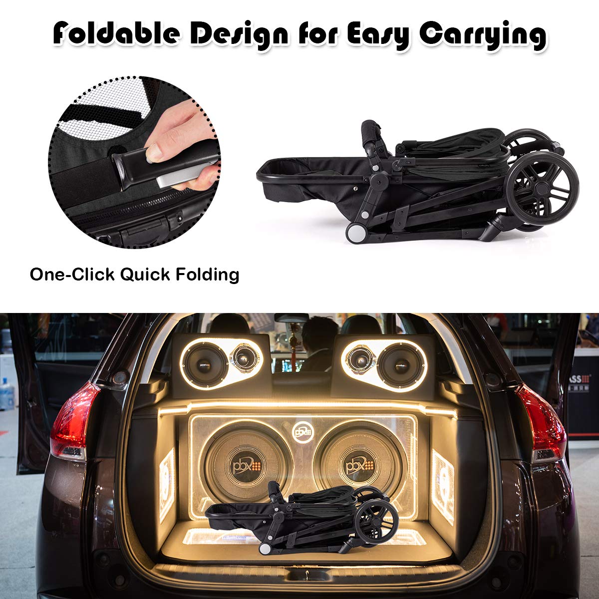 Baby Stroller, High Landscape Convertible Infant Bassinet Stroller, Adjustable Canopy & Backrest, Storage Basket, Cup Holder, Foldable Newborn Carriage Pram Stroller Pink)