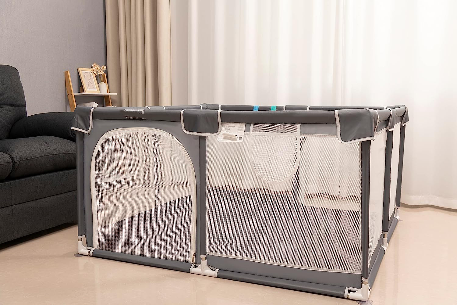 Baby Playpen 5050,Pack N Play,Playard,Baby Gate,Kids Activity Center,Playpen for Babies & Toddlers,Indoor Outdoor(Black)