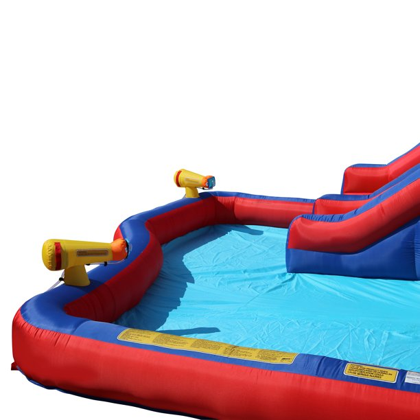 Banzai Twin Falls Giant Inflatable Water Park Bounce House - Two Water Slides & Climbing Wall - Outdoor Summer Fun For Kids & Families