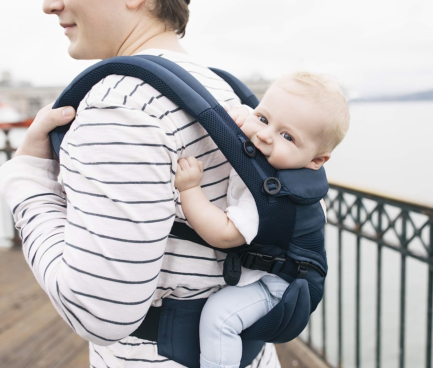 360 All-Position Baby Carrier for Newborn to Toddler with Lumbar Support & Cool Air Mesh (7-45 Lb), Pearl Grey