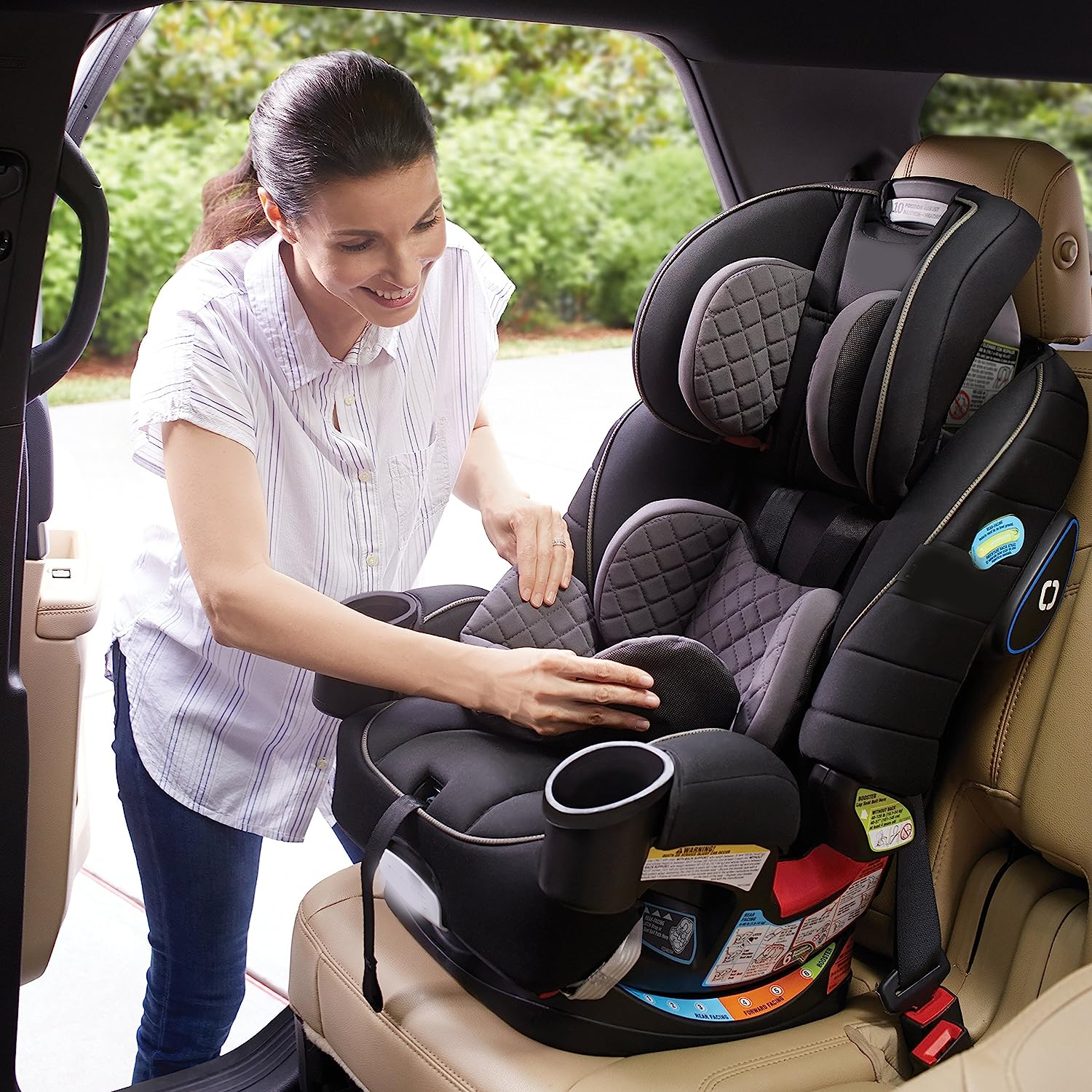 4Ever DLX 4 in 1 Car Seat, Infant to Toddler Car Seat, with 10 Years of Use, Zagg 1 Count (Pack of 1)