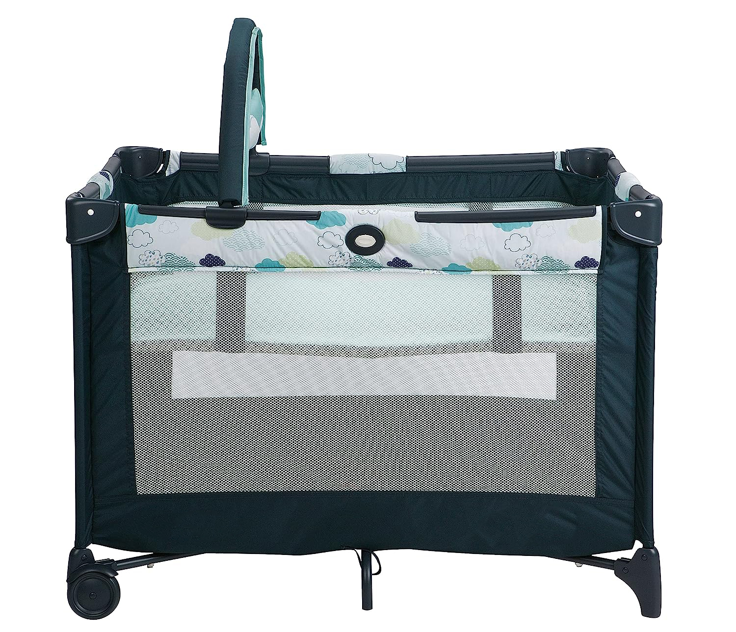 Pack and Play Portable Playard, Push Button Compact Fold, Carnival