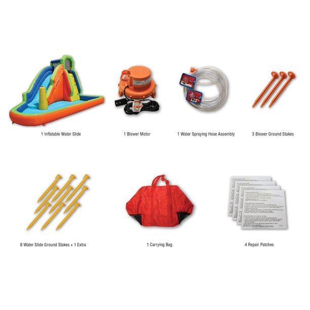 BANZAI Surf Rider Inflatable Water Park Play Center - Tunnel Water Slide & Climbing Wall - Outdoor Summer Fun For Kids & Families