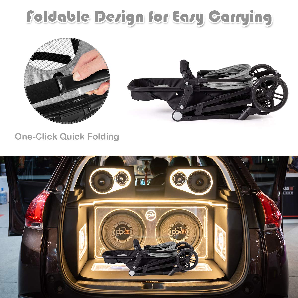 Baby Stroller, High Landscape Convertible Infant Bassinet Stroller, Adjustable Canopy & Backrest, Storage Basket, Cup Holder, Foldable Newborn Carriage Pram Stroller Pink)