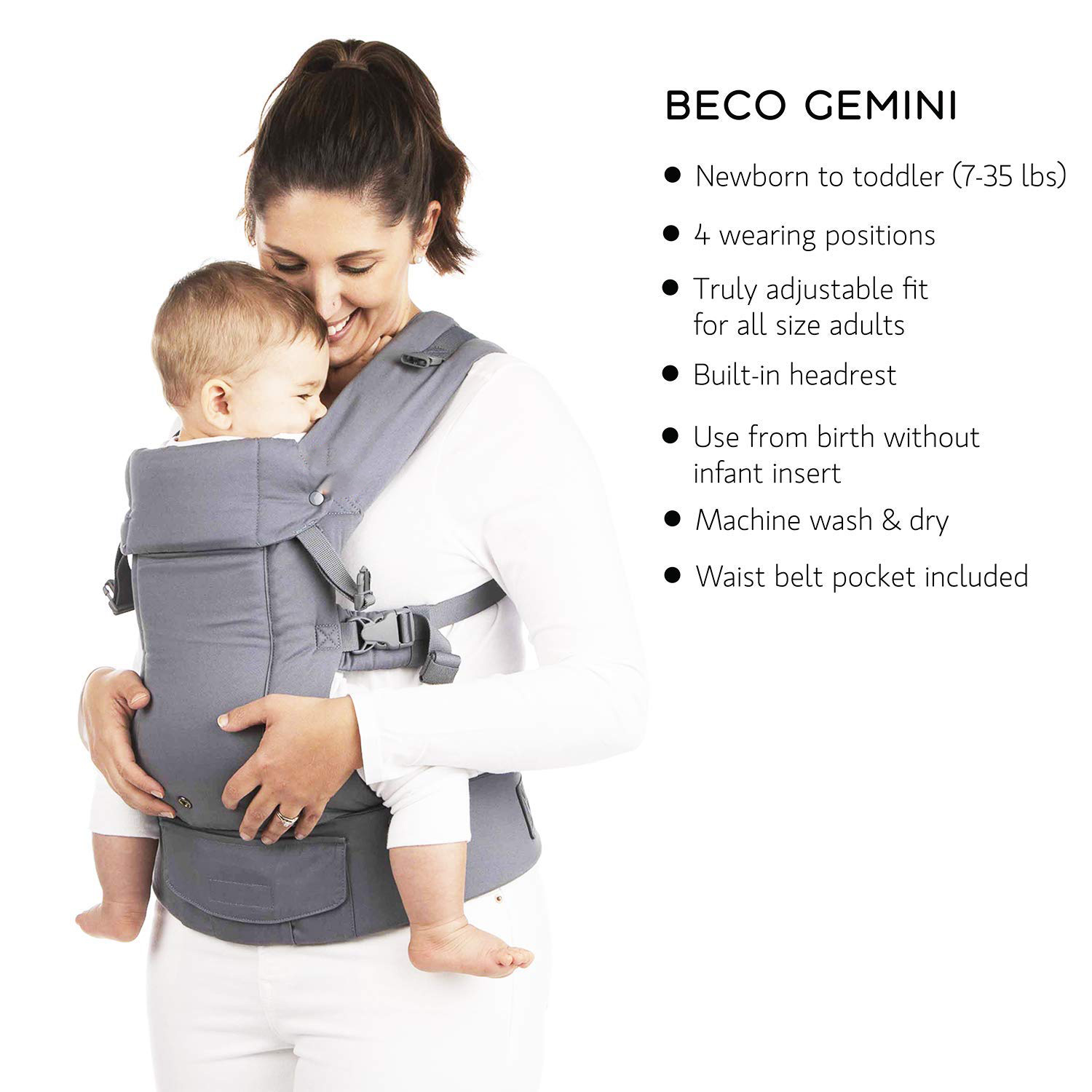 Baby Carrier Newborn to Toddler - All Positions Baby Body Carrier, Baby Carrier Backpack & Baby Front Carrier with Adjustable Seat, Ergonomic Baby Holder Carrier 7-35 lbs (Navy)