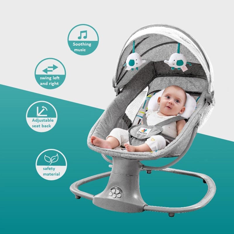 Premium 3-in-1 Electric Baby Swing Rocker Chair Adjustable Infant Reclining Cradle