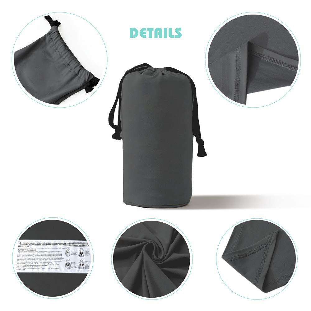 Baby Wrap Carrier,Hands Free Baby Carrier Sling,Lightweight,Breathable,Softness,Perfect for Newborn Infants and Babies Shower Gift,Black