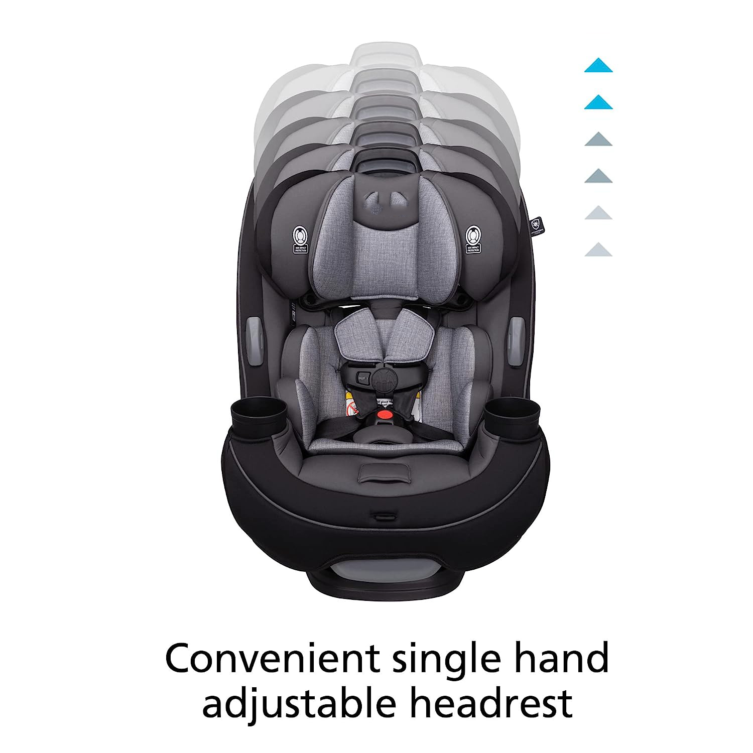 Safety 1st Grow and Go All-in-One Convertible Car Seat, Rear-facing 5-40 pounds, Forward-facing 22-65 pounds, and Belt-positioning booster 40-100 pounds, Carbon Wave