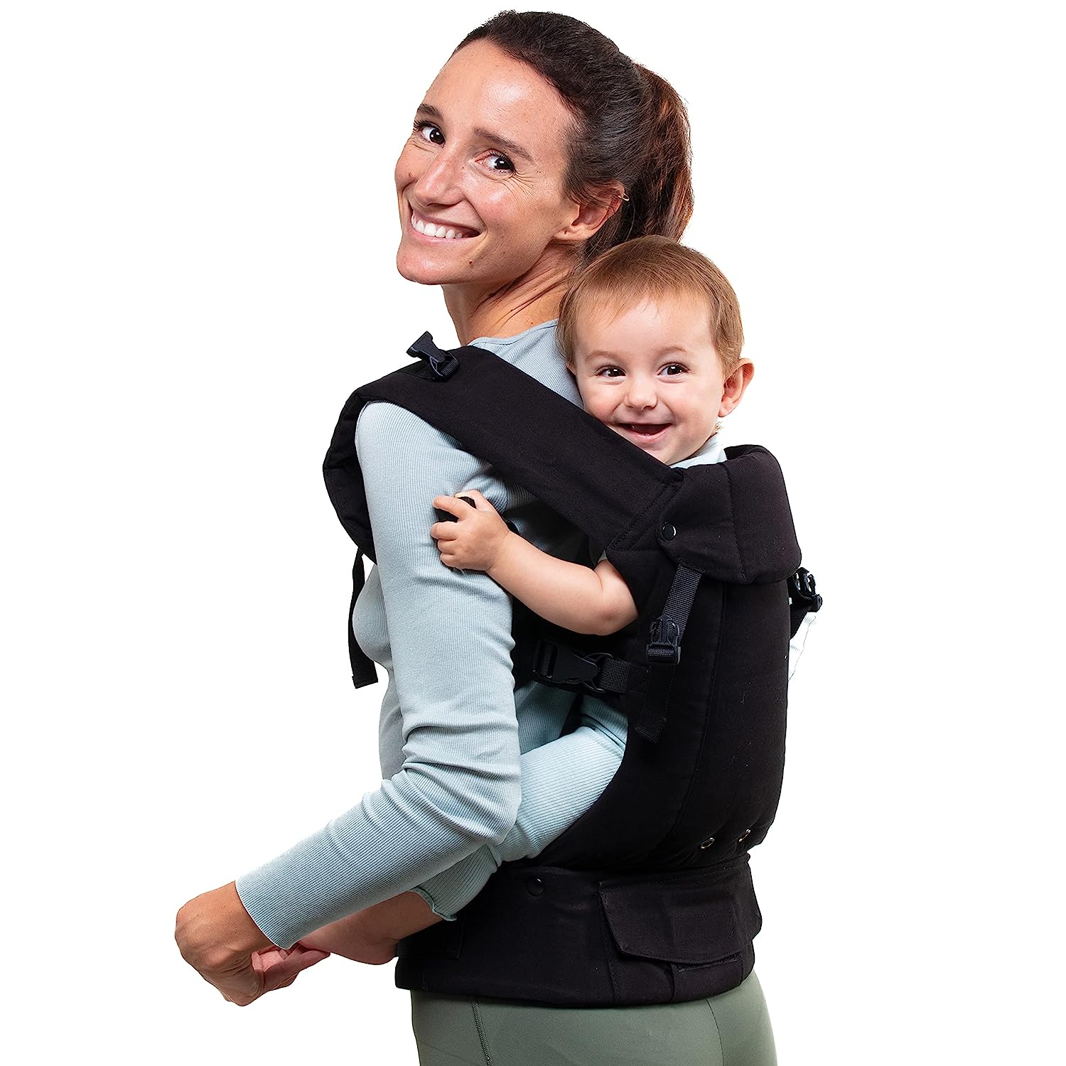 Baby Carrier Newborn to Toddler - All Positions Baby Body Carrier, Baby Carrier Backpack & Baby Front Carrier with Adjustable Seat, Ergonomic Baby Holder Carrier 7-35 lbs (Navy)