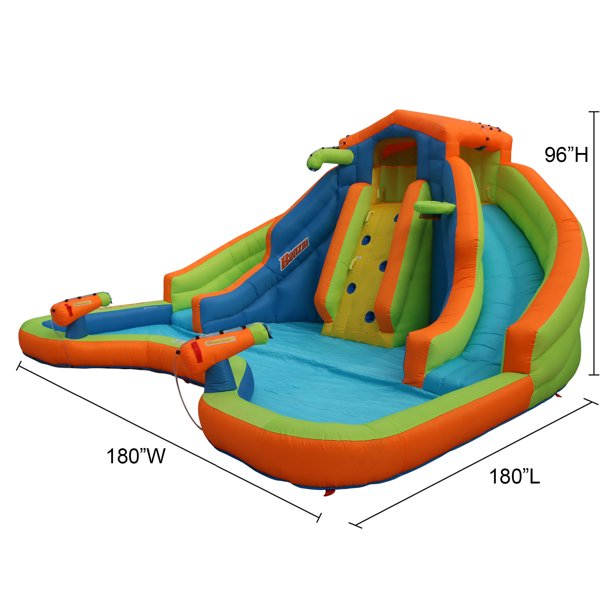 Banzai Adventure Club Outdoor Inflatable Water Park & Dual Slides, Ages 5 & Up, Unisex