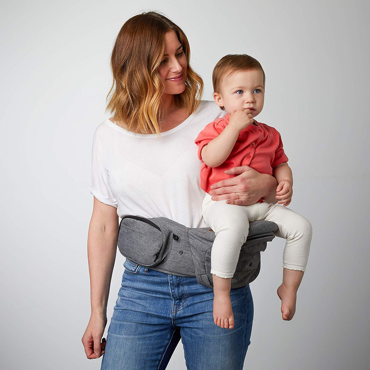 Safety-Certified Hip Seat Baby Carrier - Moms Choice Award Winner,  Ergonomic Carrier & Extenders for Newborns & Toddlers (Carrier, Grey)