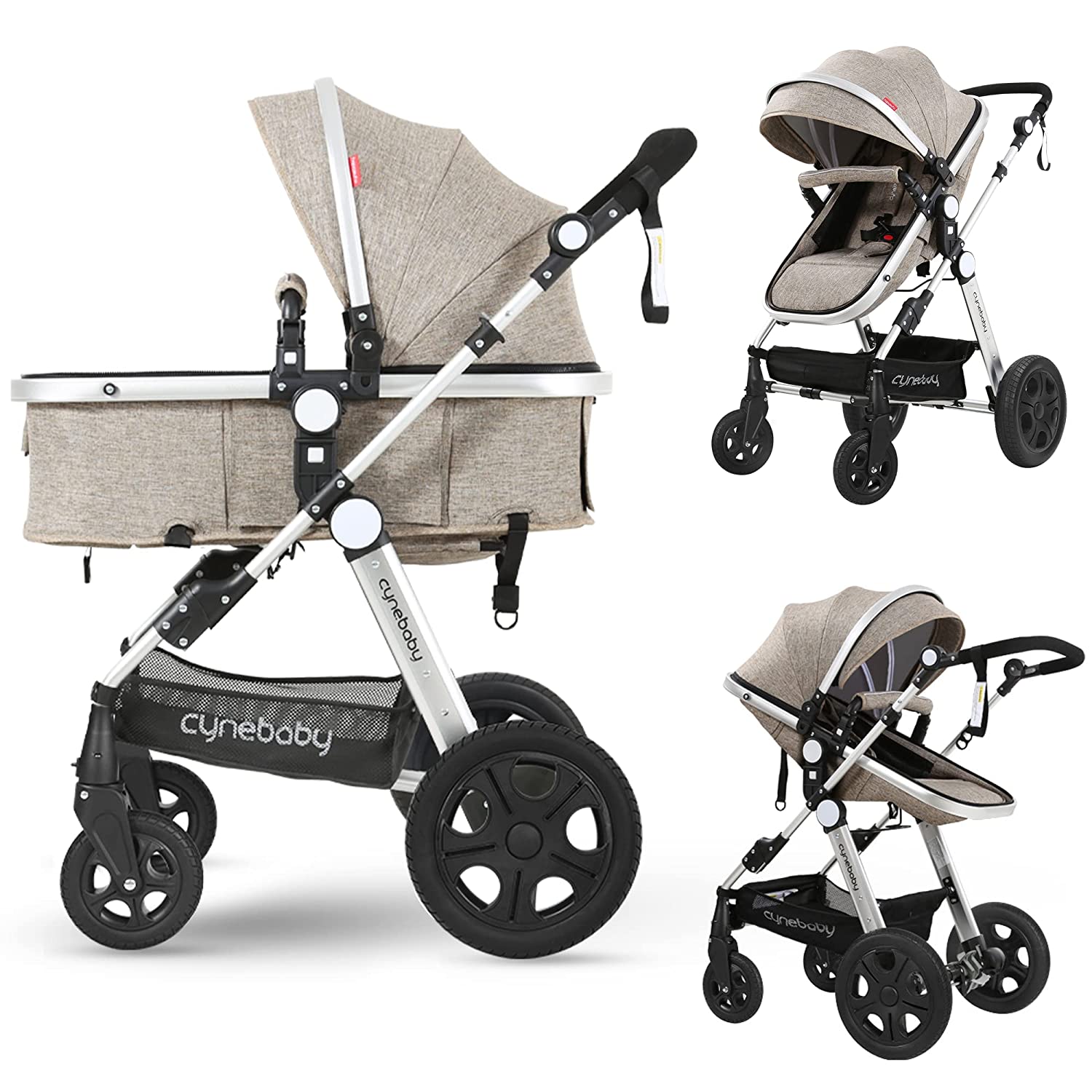 Luxury 2-In-1 Baby Infant Bassinet Stroller For All Terrain