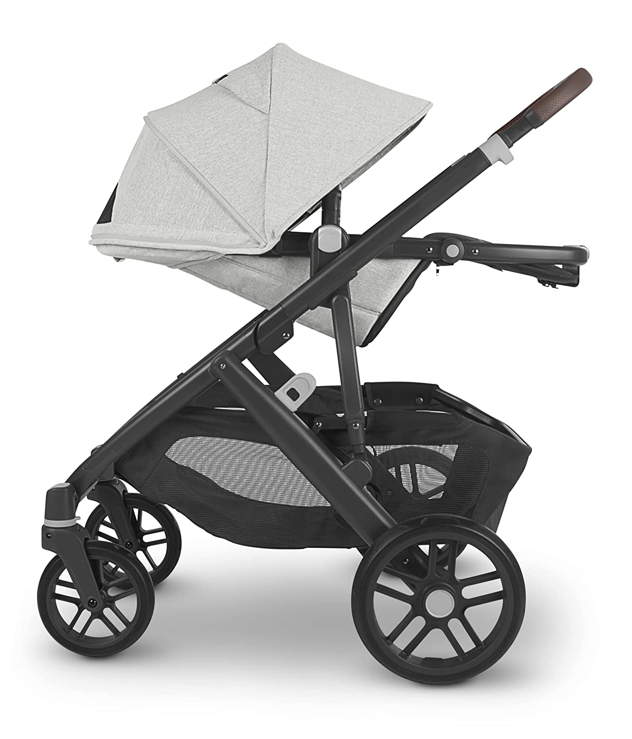 Stroller - Anthony (White and Grey Chenille/Carbon/Chestnut Leather)