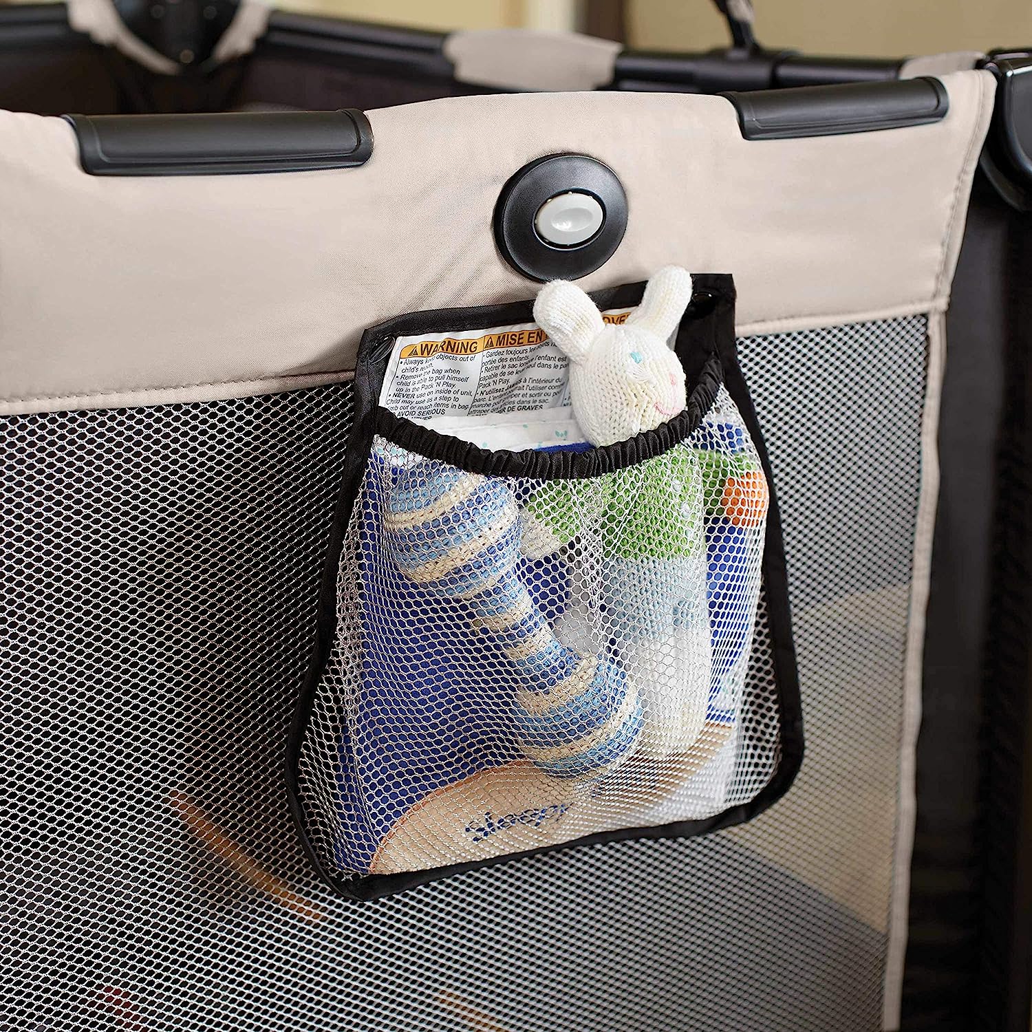 Pack and Play Portable Playard, Push Button Compact Fold, Carnival