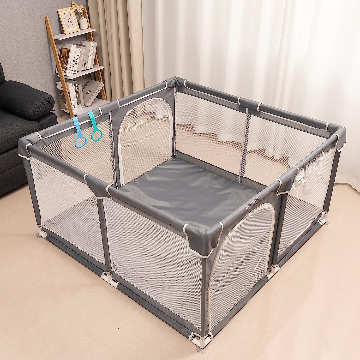 Baby Playpen 5050,Pack N Play,Playard,Baby Gate,Kids Activity Center,Playpen for Babies & Toddlers,Indoor Outdoor(Black)