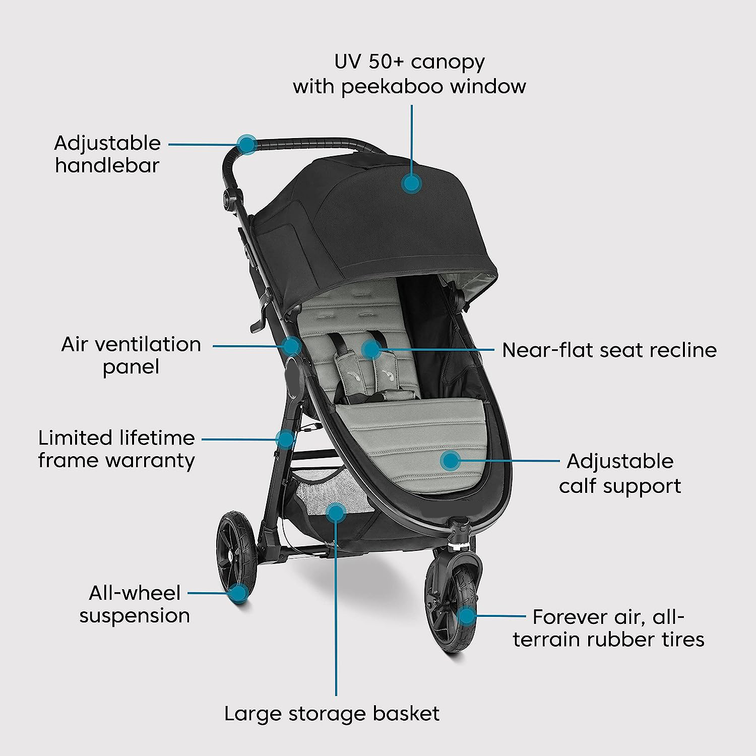 Baby Jogger City Mini GT2 All-Terrain Stroller, Jet