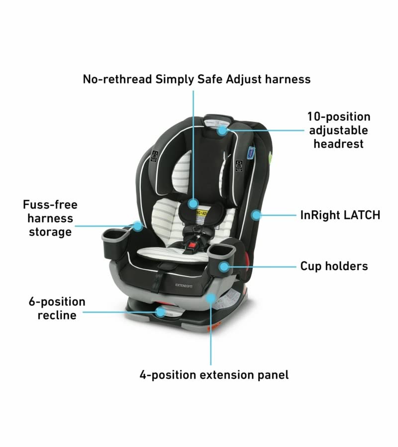 Extend2Fit Convertible Car Seat, Ride Rear Facing Longer with Extend2Fit, Gotham