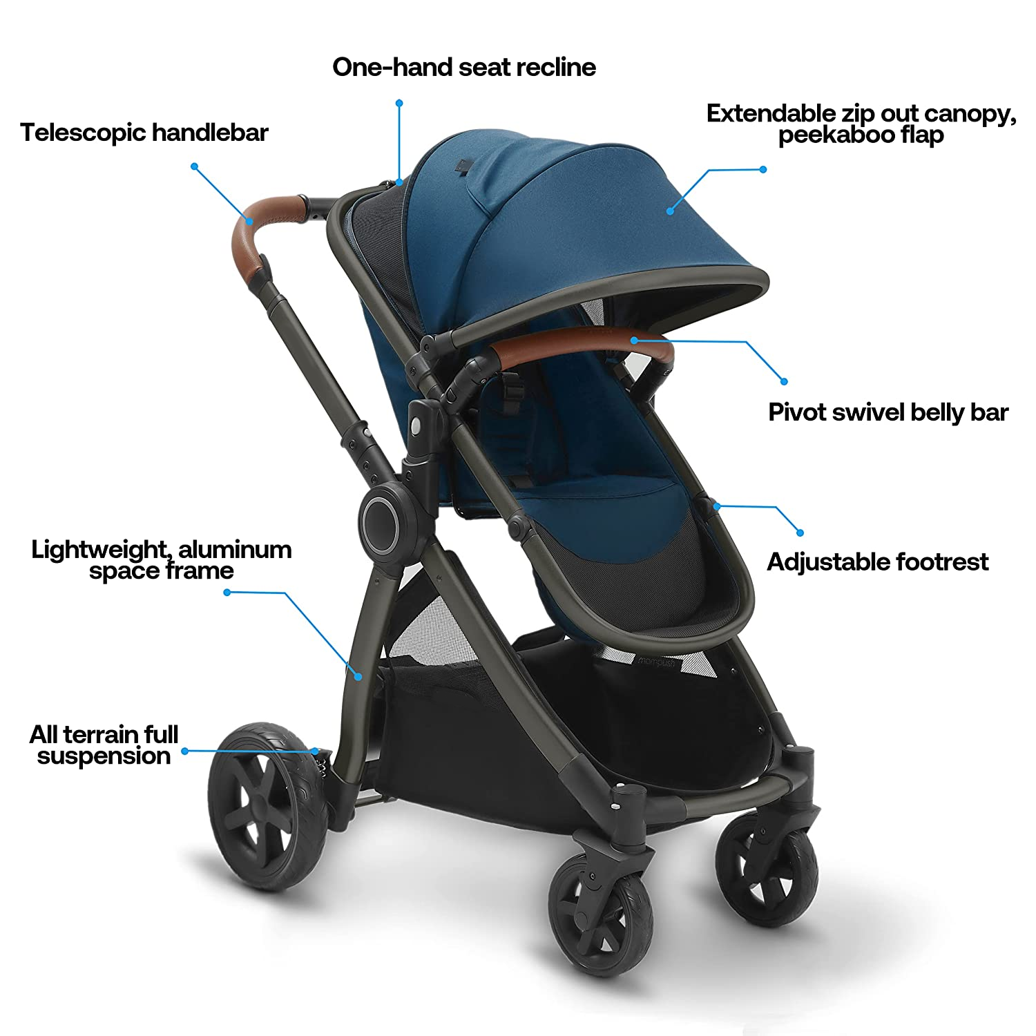 Baby Stroller with Removable Bassinet - Full-Size Baby Strollers for Comfortable Outings with Baby - Toddler Stroller with Reversible Stroller Seat - Smooth Glide Bassinet Stroller
