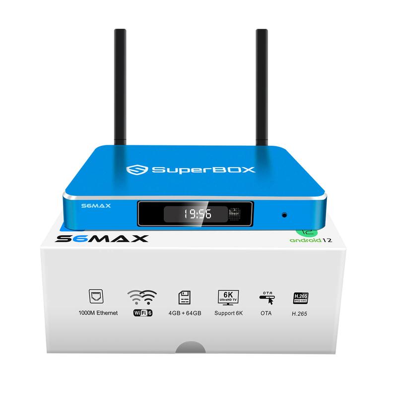 SuperBox S6 Max - Smart TV Box, Android 12 OS, 6k UHD Streaming, Home theater-grade video and audio medium player