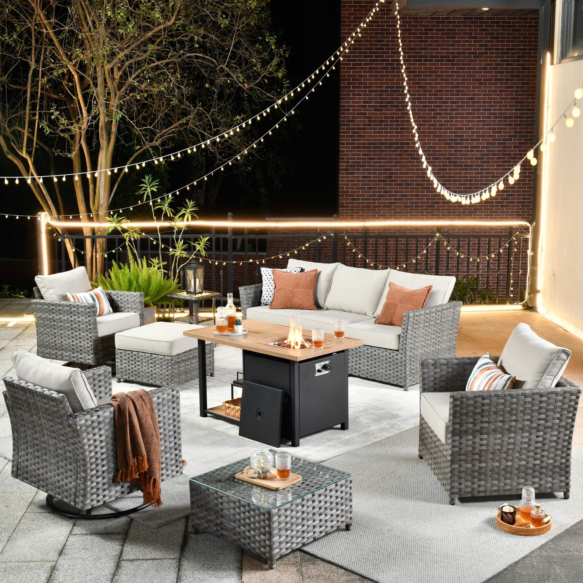 Ovios Patio Furniture Set 10-Piece include 42