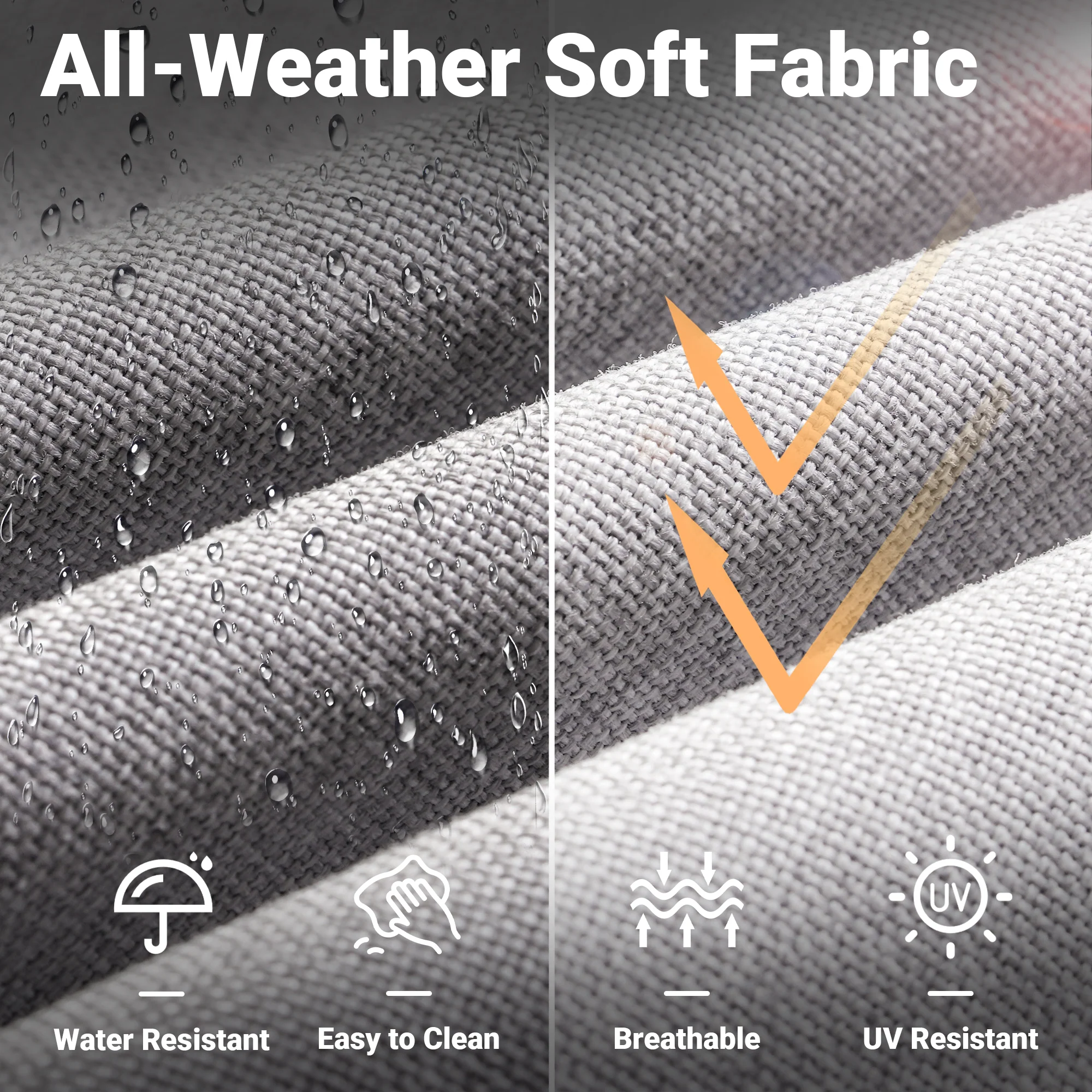 Ovios Patio Chairs New Vultros 3-Piece with Table High Back Square Shape Armrest