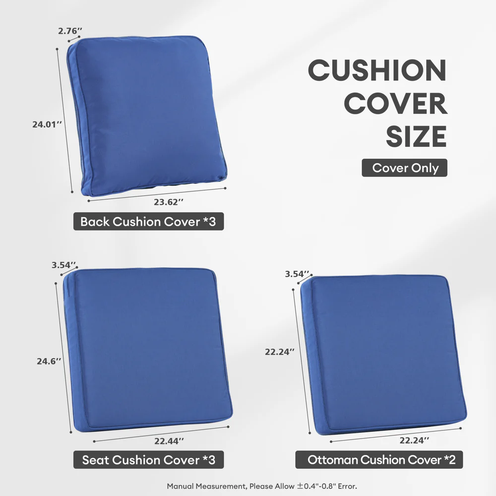 Ovios Kenard Series Replacement Seat, Back Cushion Cover(Refer to the Dimension in Description,Only cover)