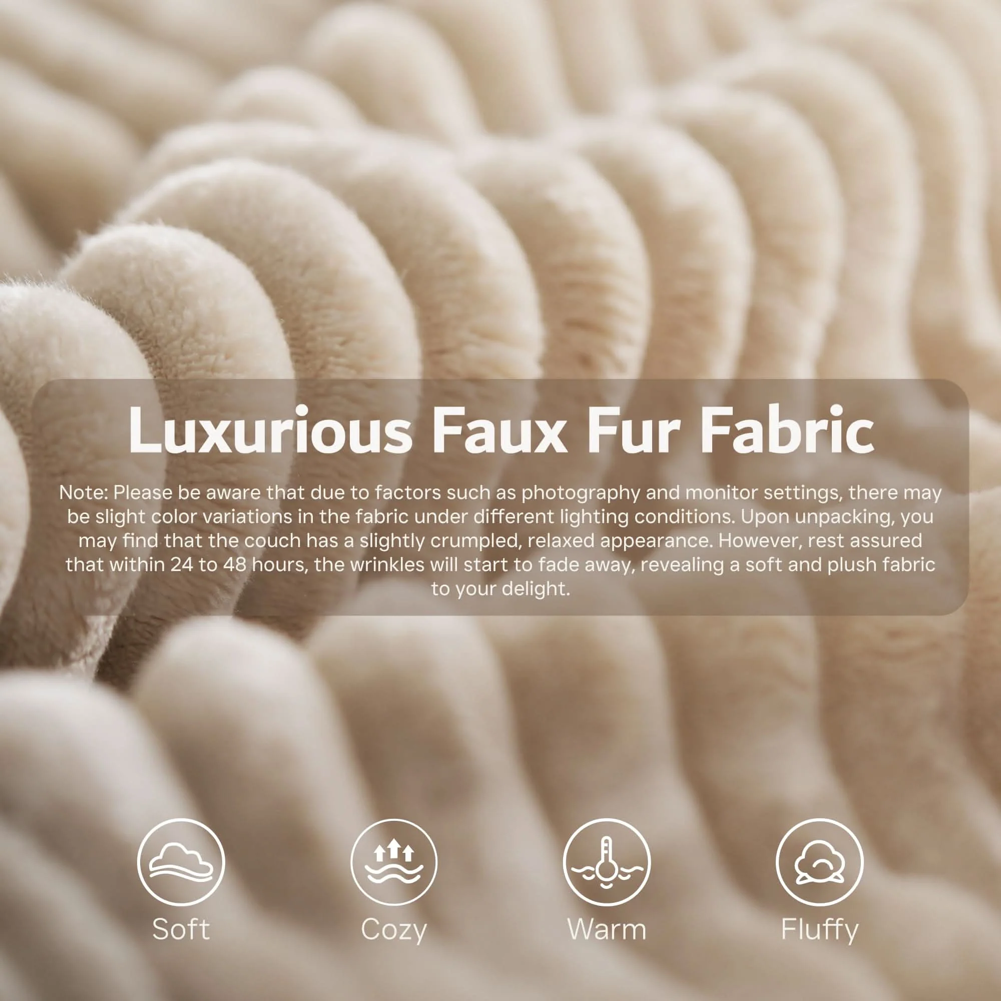 Ovios sectional cloud couch, living room U-shaped sofa, plush corduroy, memory foam, no assembly required.