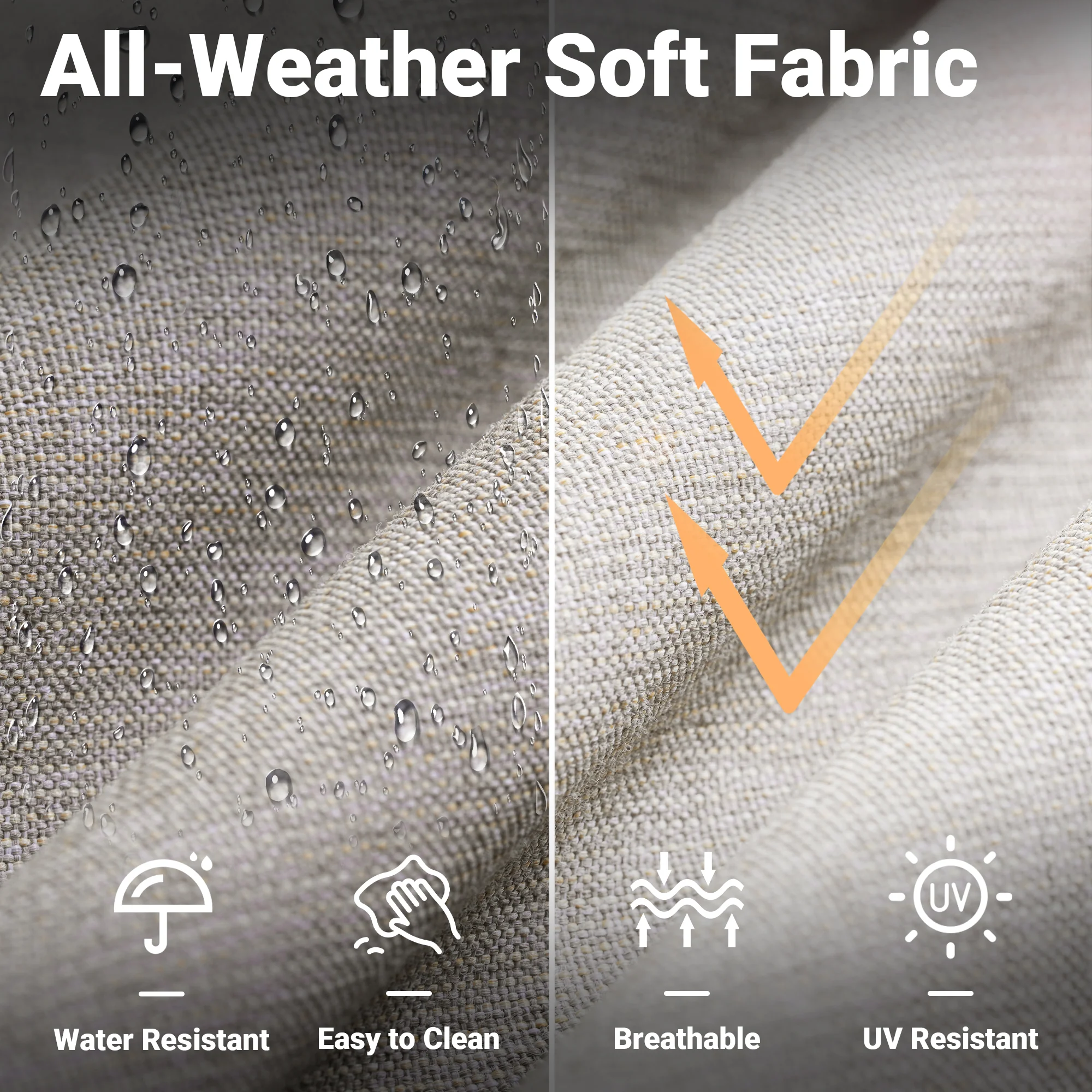 Ovios Patio Chairs New Vultros 3-Piece with Table High Back Square Shape Armrest