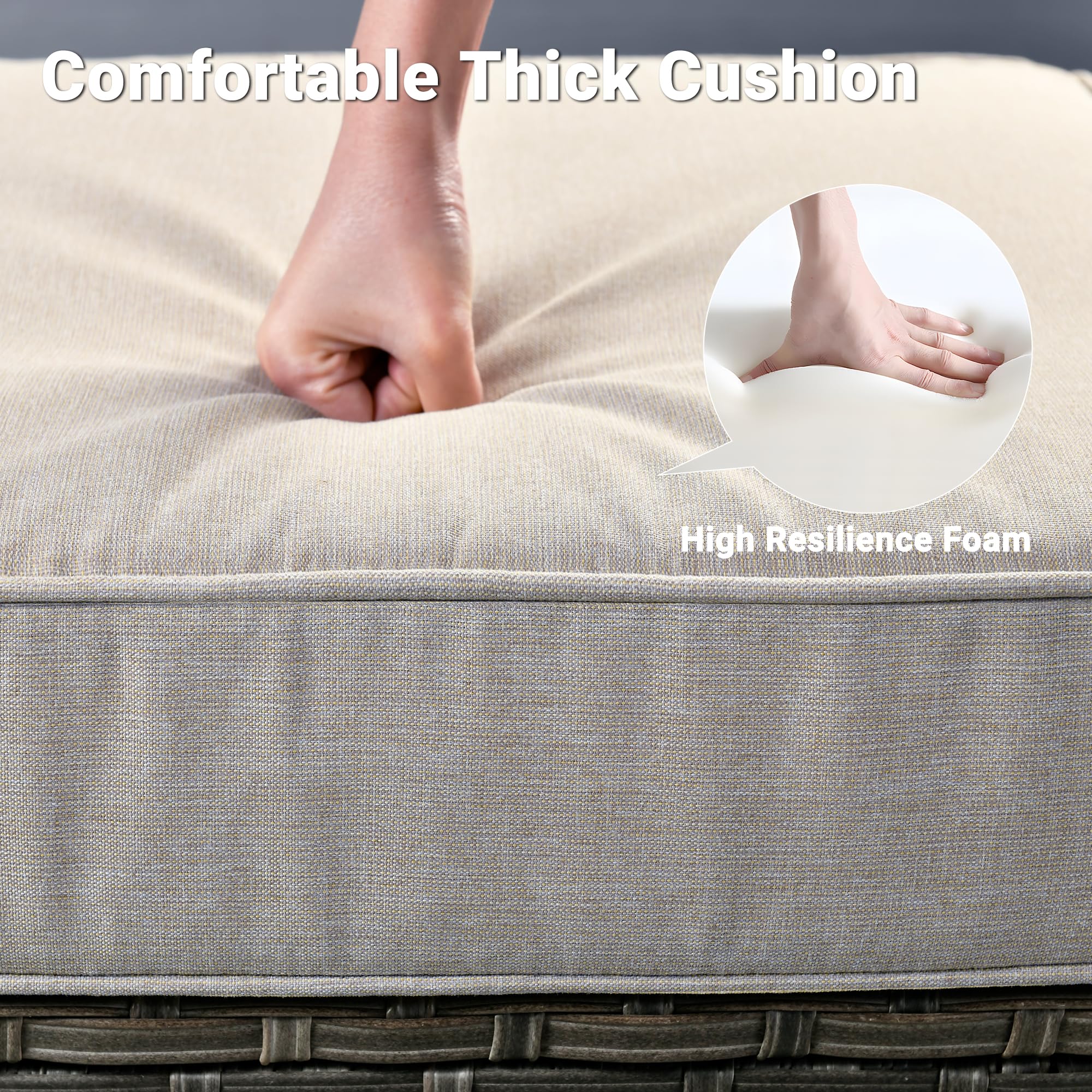 Ovios Patio Conversation Set 8-Piece with Swivel Rocking Chairs and Table