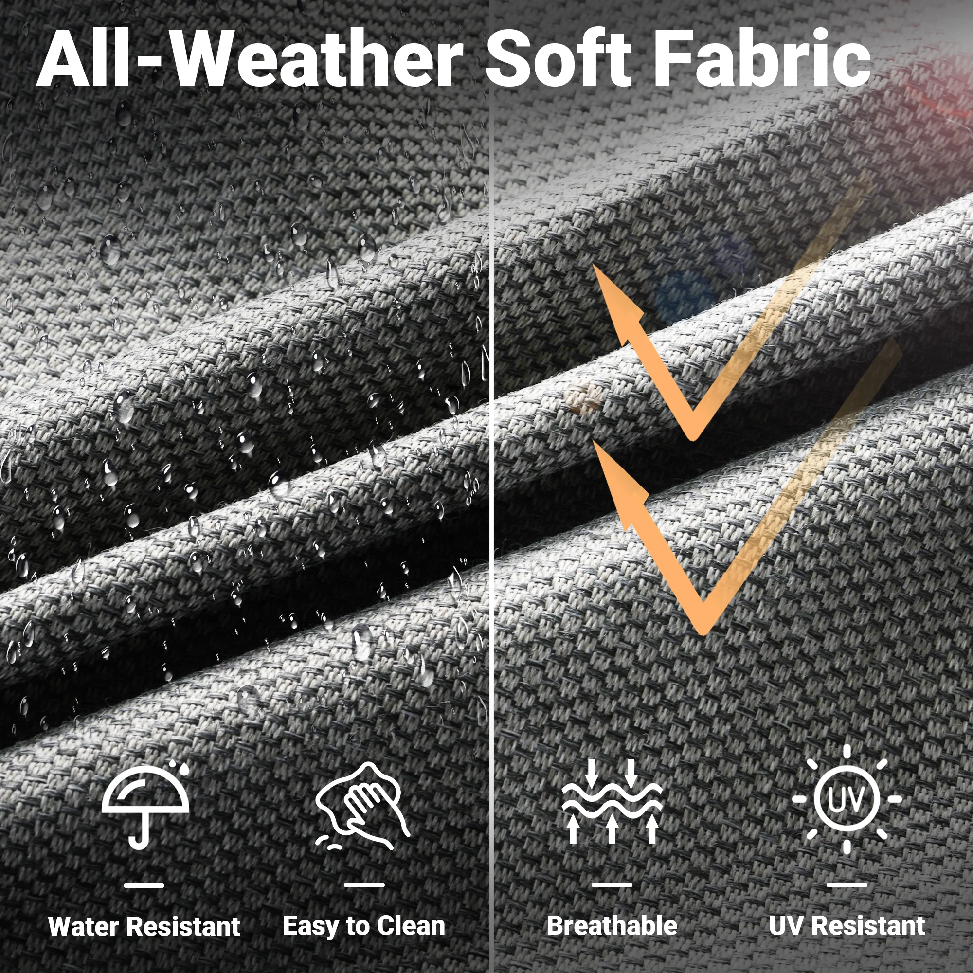 Ovios Patio Chairs New Vultros 3-Piece with Table High Back Square Shape Armrest