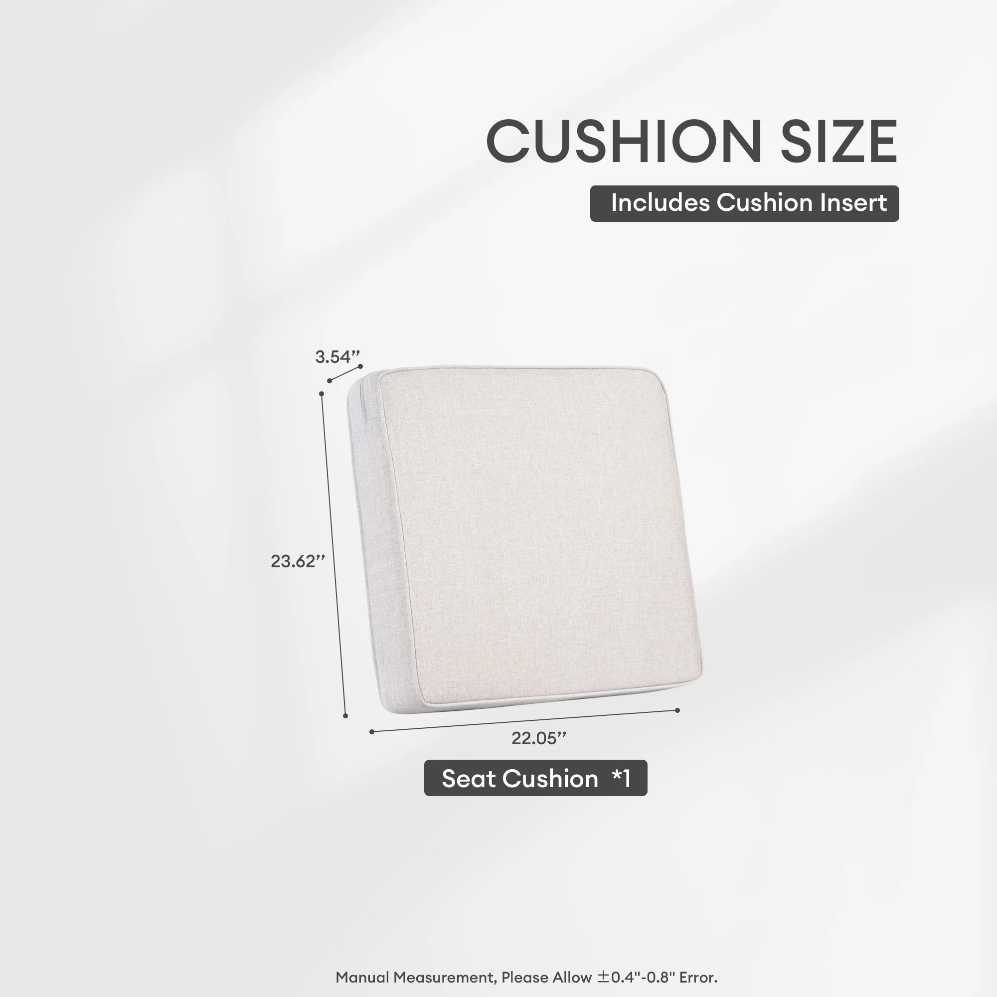 Ovios Vultros Series Replacement Seat, Back, Ottoman Cushion (Refer to the Dimension in Description)