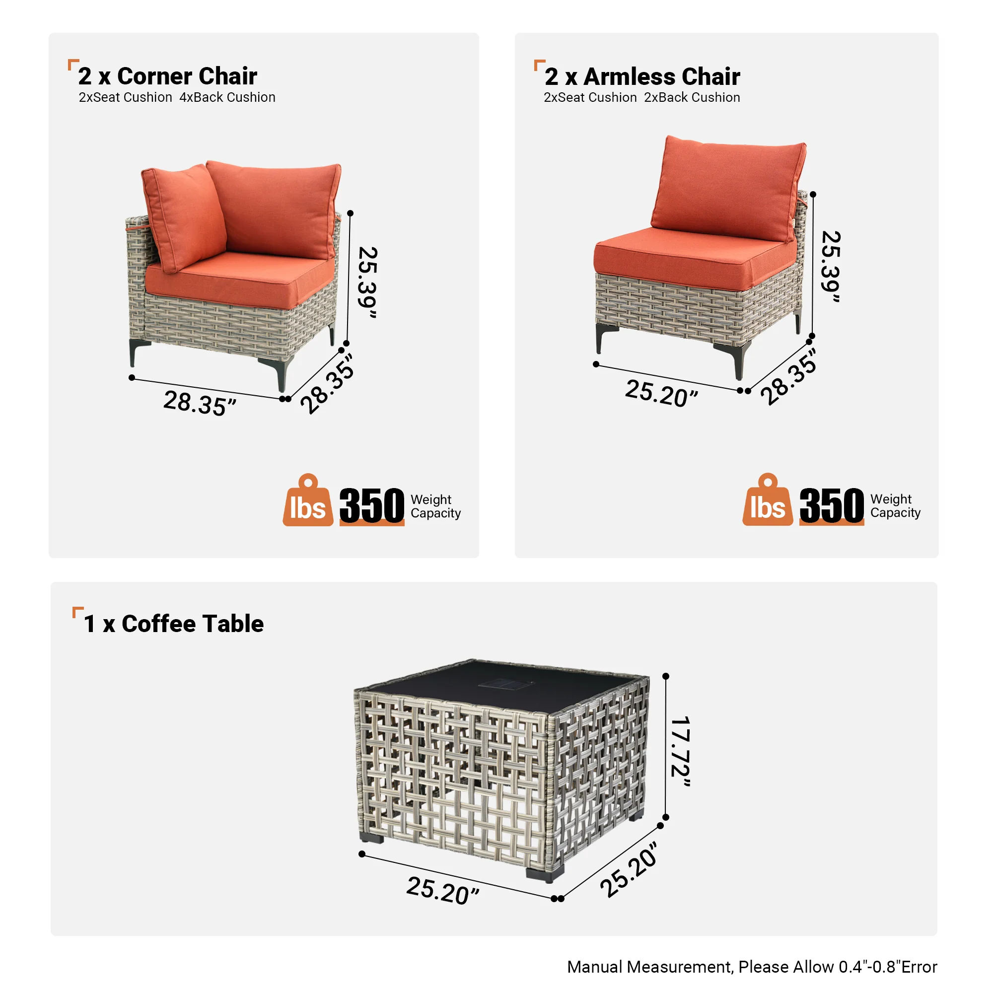 SKT Series - Sectional Outdoor Furniture Set 5-Piece