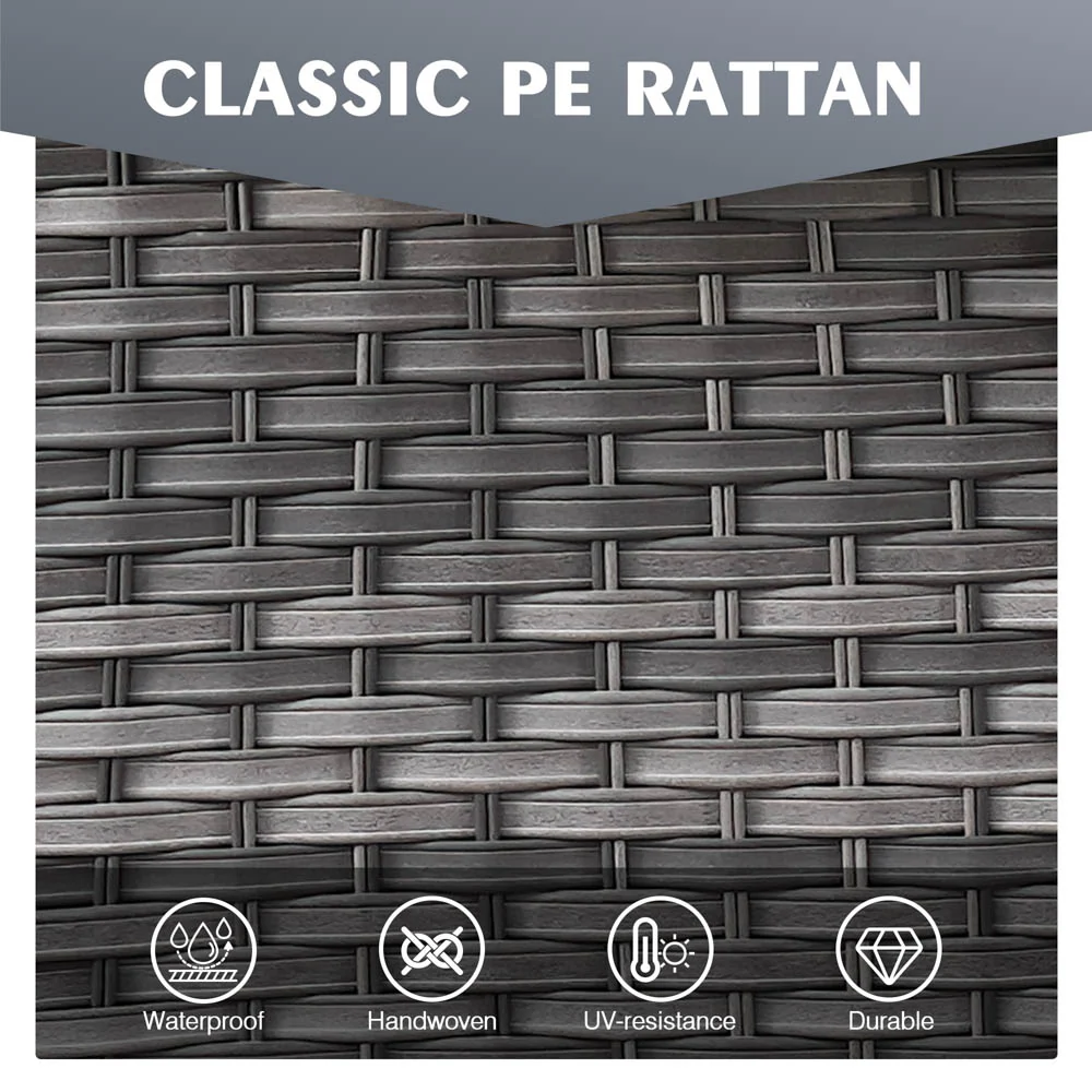 Ovios Patio Kenard 6-Piece Conversation Set with 30'' Propane Fire Pit Table and Rocking Chairs