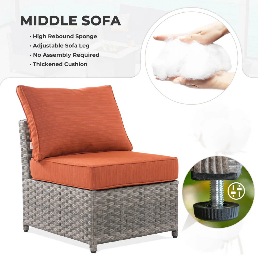 Ovios New Rimaru Series Patio Furniture Set  13-Piece include Swivel Chairs Set Partially Assembled