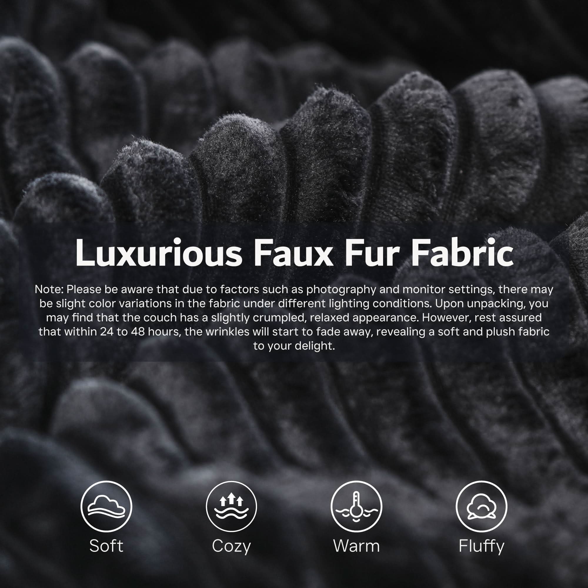 Ovios sectional cloud couch, living room U-shaped sofa, plush corduroy, memory foam, no assembly required.