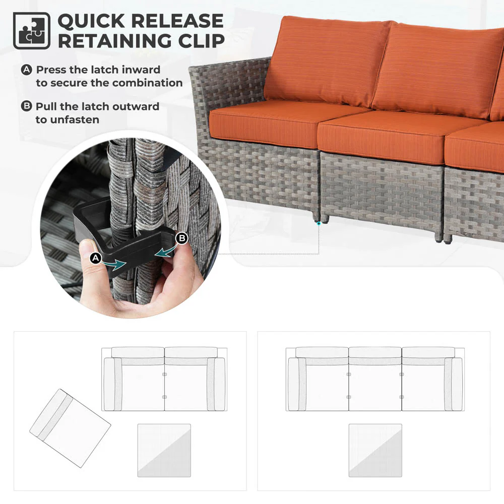 Ovios Patio Furniture Set New Rimaru 6-Piece, Fully Assembled