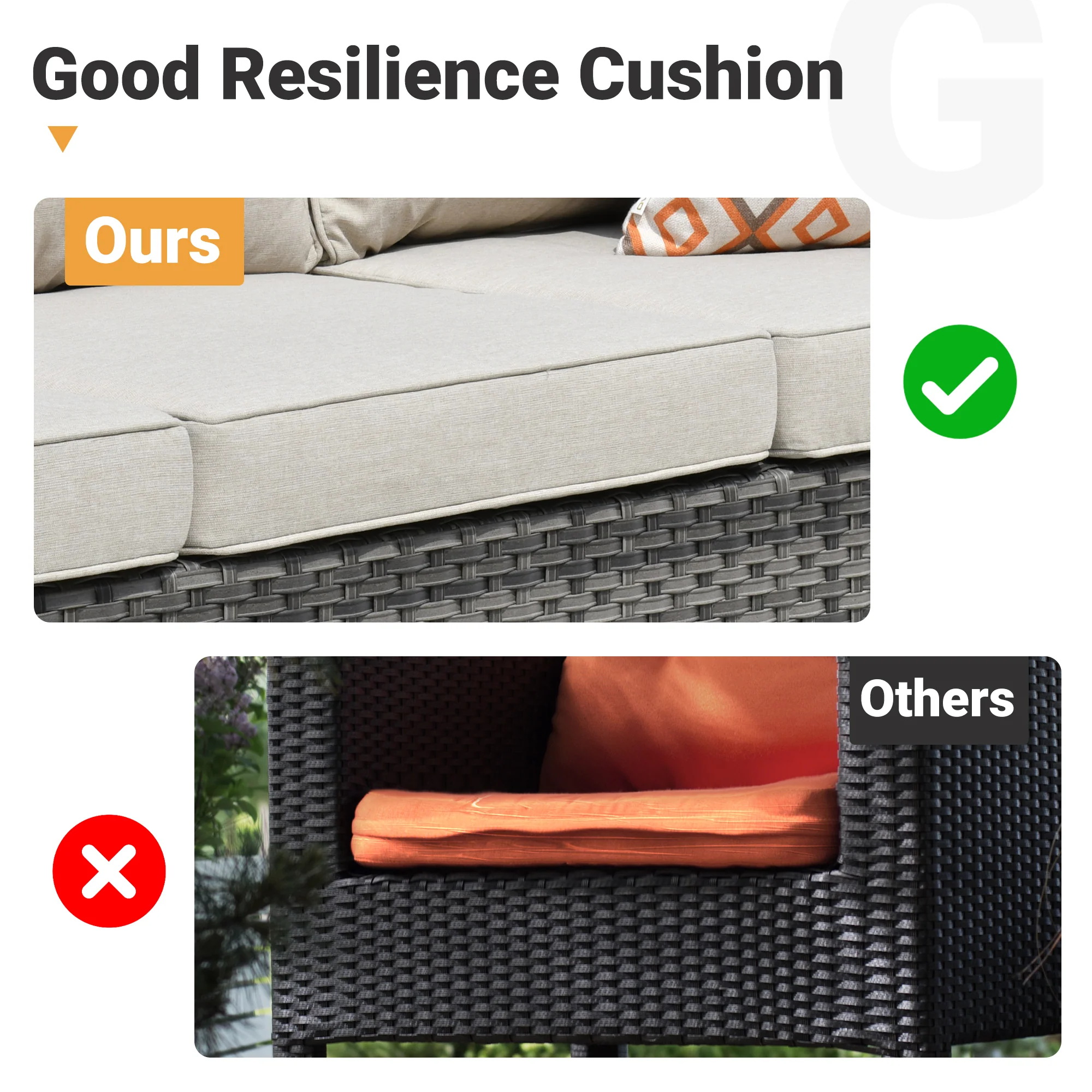 Ovios Patio Vultros Furniture Set 7-Person Seating with 30'' Propane Fire Pit Table