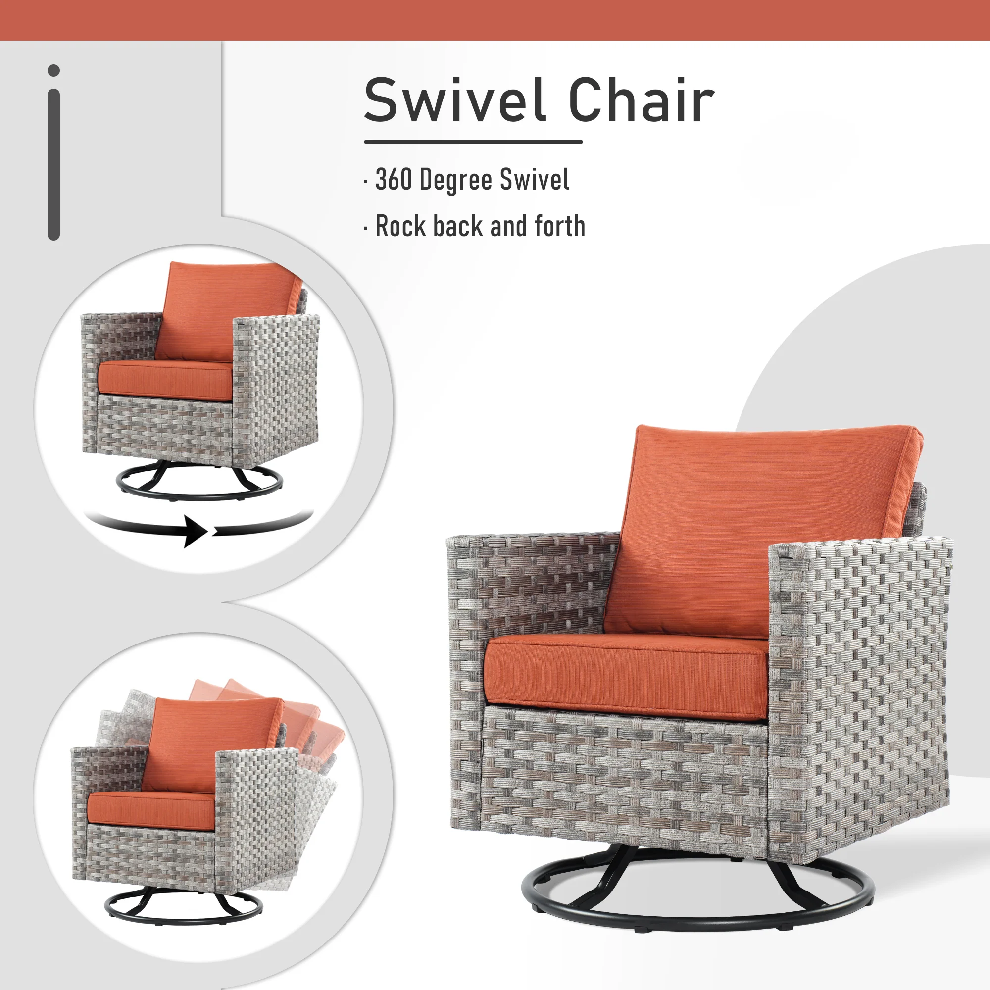 Ovios Patio Furniture Set 10-Piece include 42