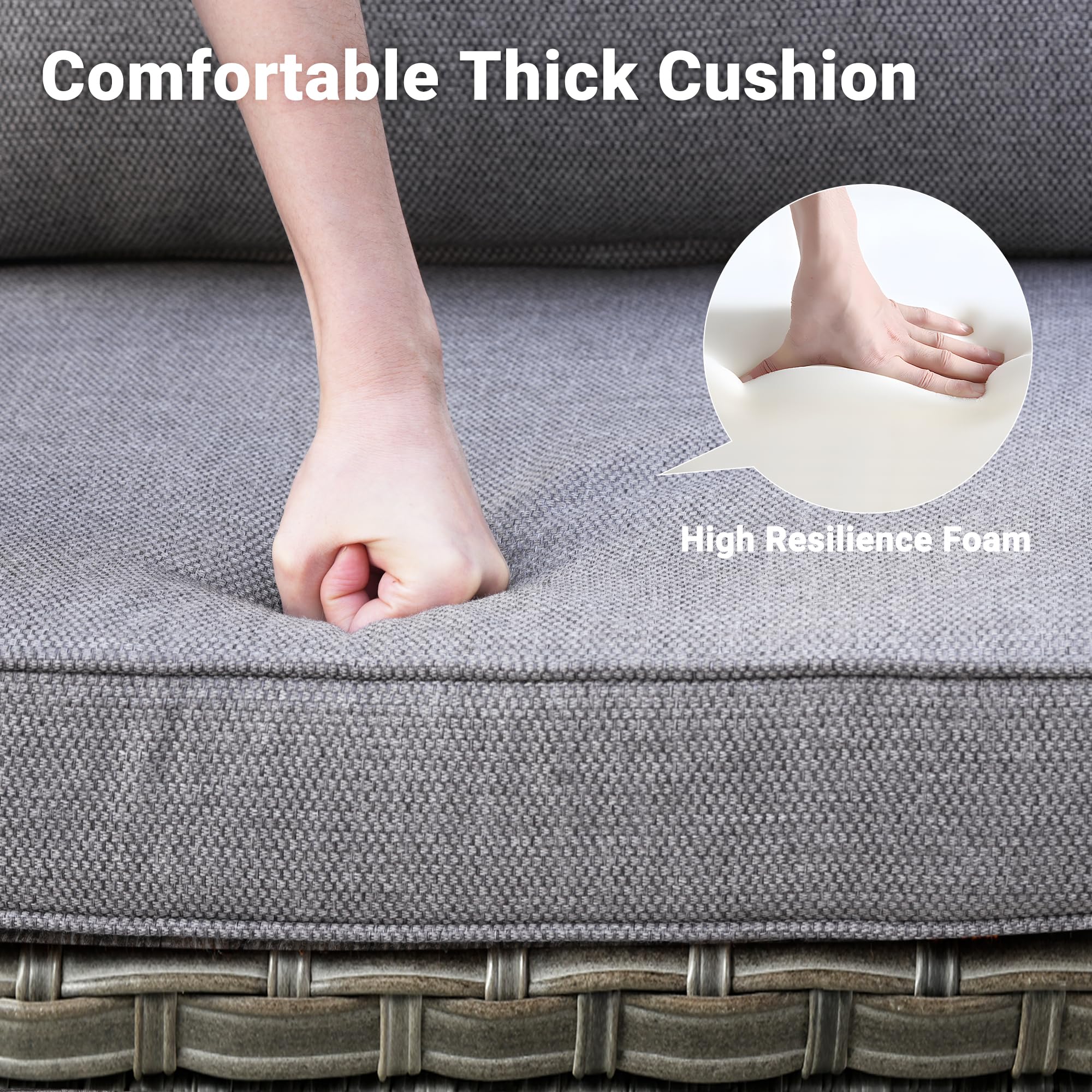 Ovios Patio Conversation Set 8-Piece with Swivel Rocking Chairs and Table