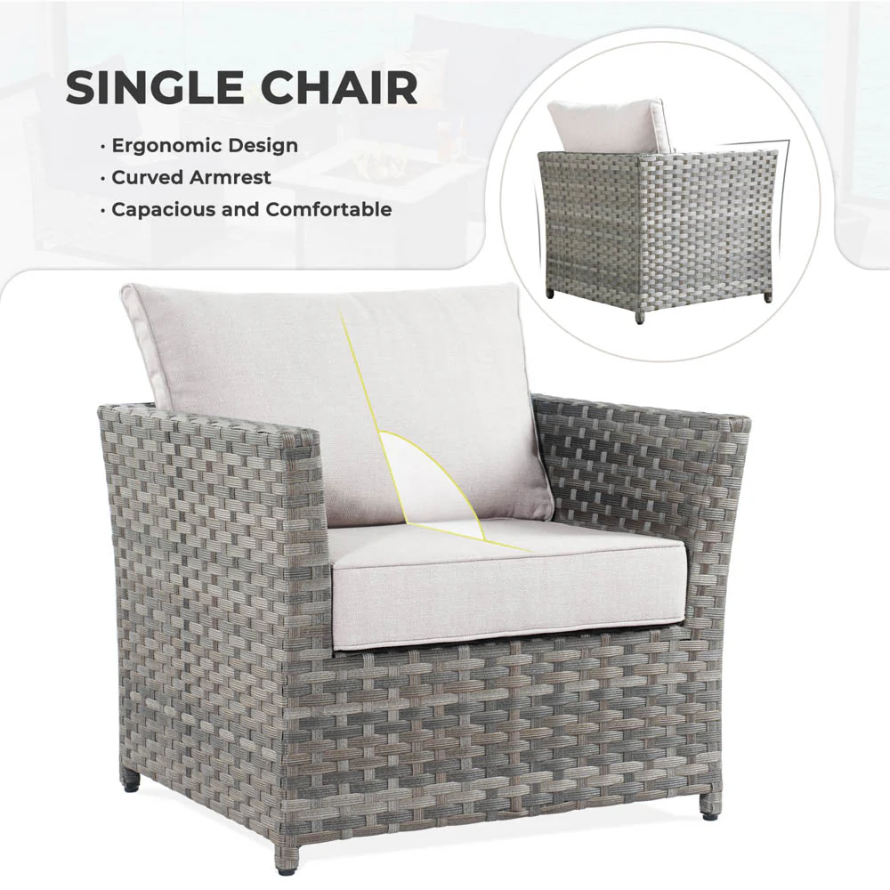 Ovios New Rimaru Series Patio Furniture Set  9-Piece include Swivel Chairs Set Partially Assembled