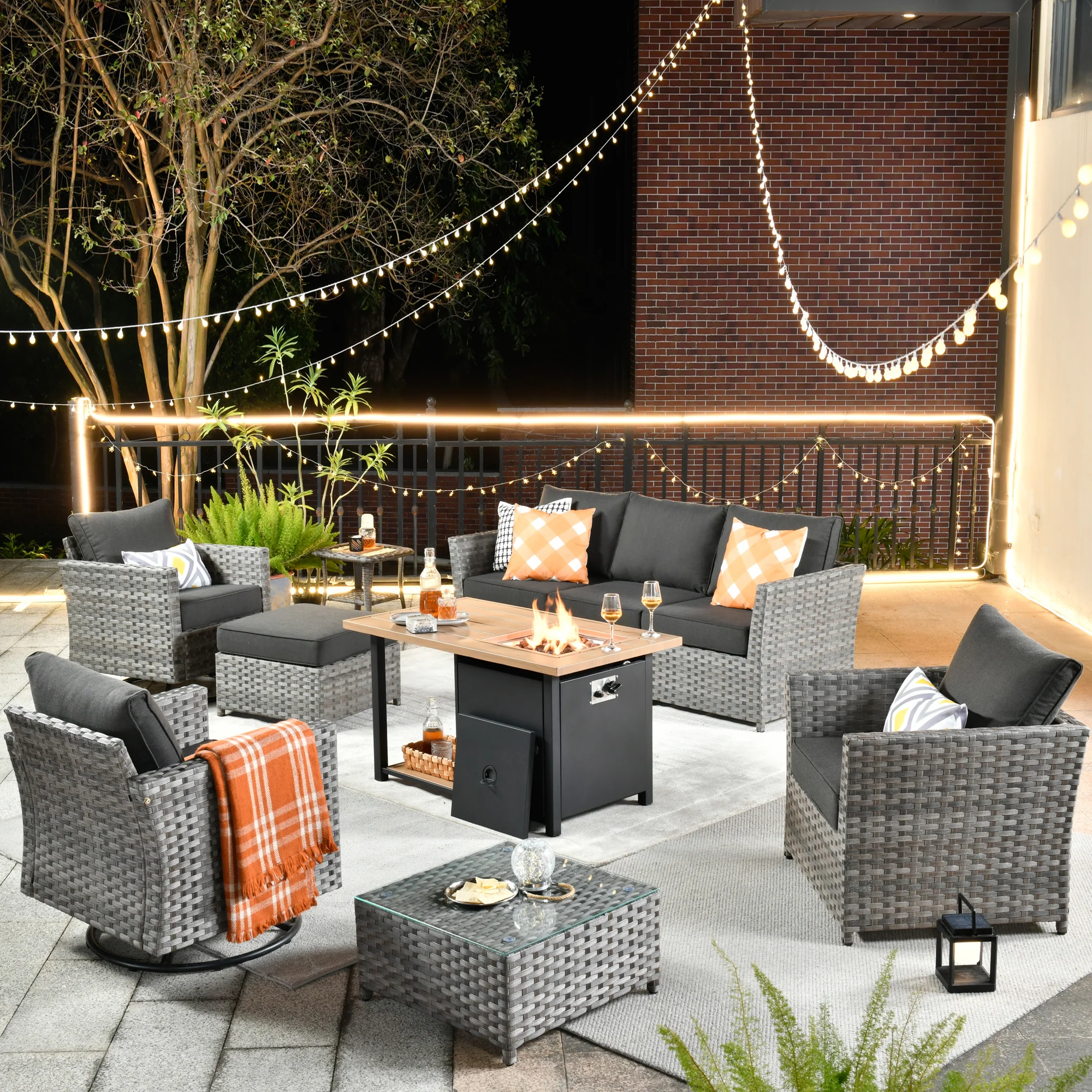 Ovios Patio Furniture Set 10-Piece include 42