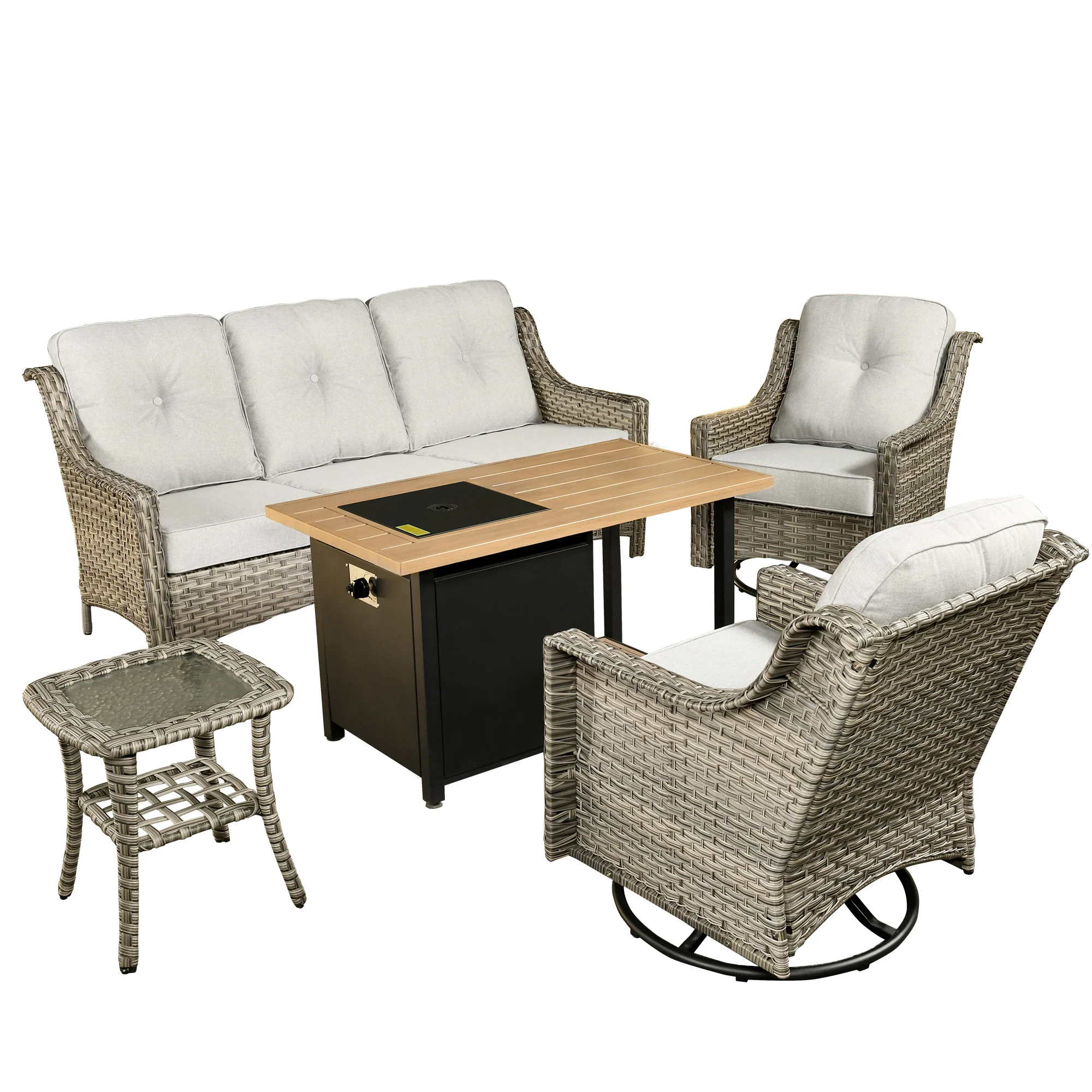 Ovios Conversation Set 5-Piece PAD Series include Rocking Chair & 47