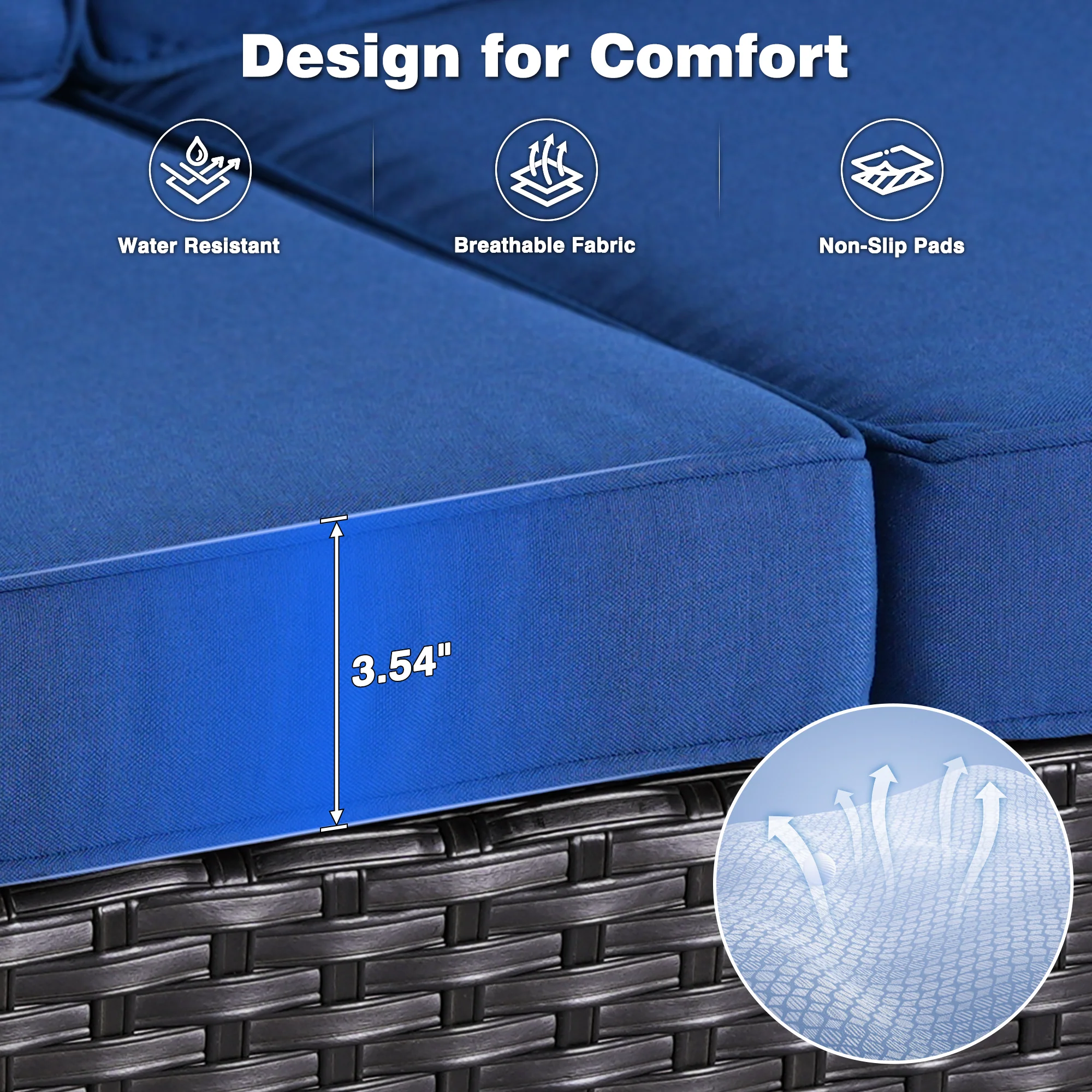 Ovios Patio Chairs 2-Piece Kenard Curved Handrest